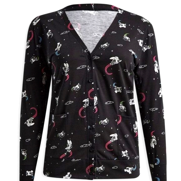 ❤️NWT VINTAGE TORRID CARDIGAN - POWER PUFF GIRLS - CARDIGAN SWEATER - POCKETS - Picture 10 of 13